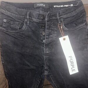 men’s skinny jeans brand Purple size 28 distressed black practically new